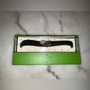 KATE SPADE Black CRYSTAL STUDDED Spade BELT L/XL